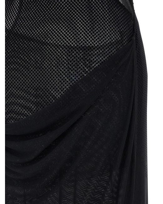 Jean Paul Gaultier Black Flocked Dress