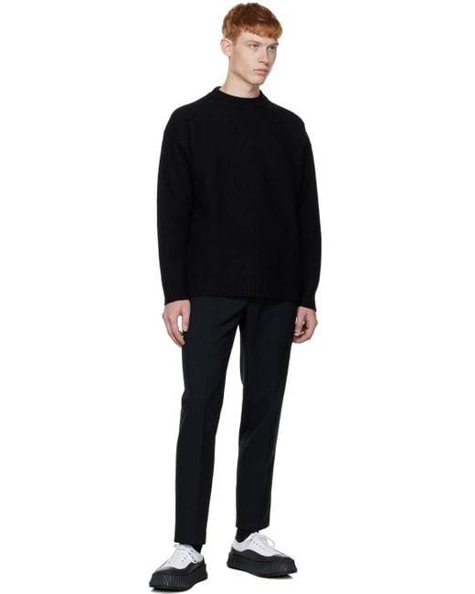 Jil Sander Black Long-Sleeved Knit Jumper for men