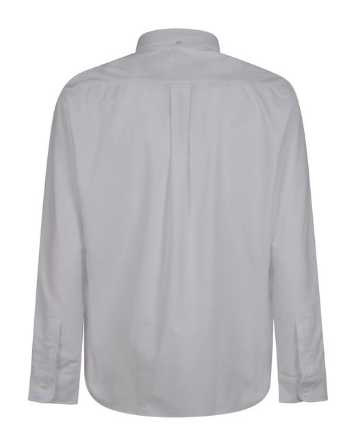 Maison Kitsuné White Maison Kitsuné Button-Up Long-Sleeved Shirt for men