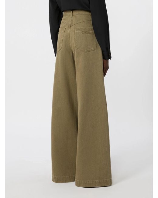 Max Mara Green Wide-Leg Jeans