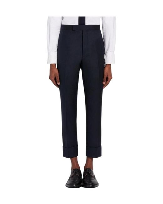Thom Browne Blue Super 120 Tailored Trousers for men