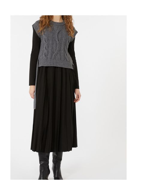 Weekend by Maxmara Black 2-In-1 Jersey And Wool Knit Dress