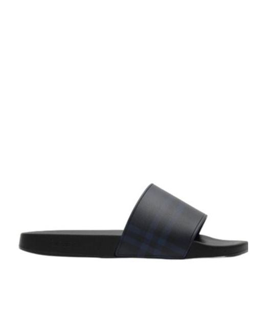 Burberry Multicolor Checked Slip-On Slides for men