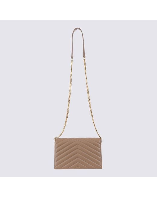 Saint Laurent White Logo Shoulder Bag