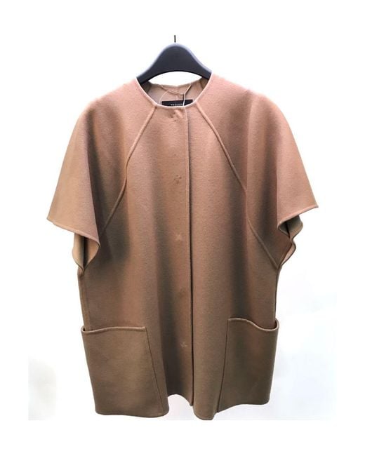 Weekend by Maxmara Brown Short Style Cloak Casual Jacket