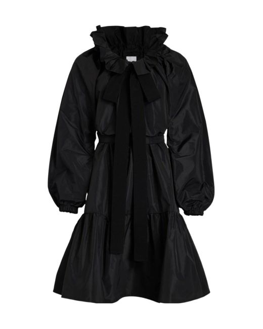 Patou Black Iconic Drawstring Faille Mini Dress