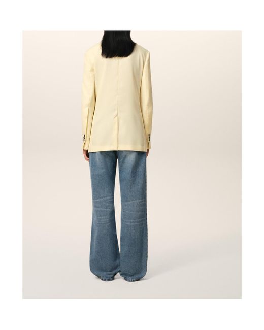 AMI Natural Single-Breasted Long-Sleeved Blazer