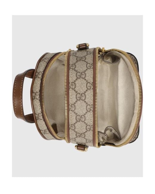 Gucci Brown Interlocking G Canvas Backpack