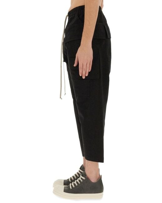 Rick Owens Black Creatch Drop-Crotch Trousers for men