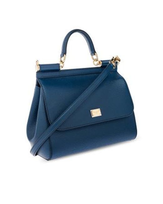 Dolce & Gabbana Blue Medium Sicily Tote Bag