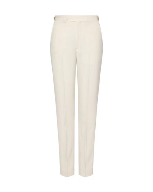 Maison Margiela White Wool Tailored Trousers