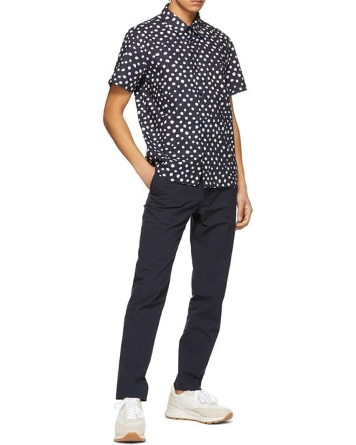 Harmony Blue Elasticated Waistband Slim-Fit Trousers for men