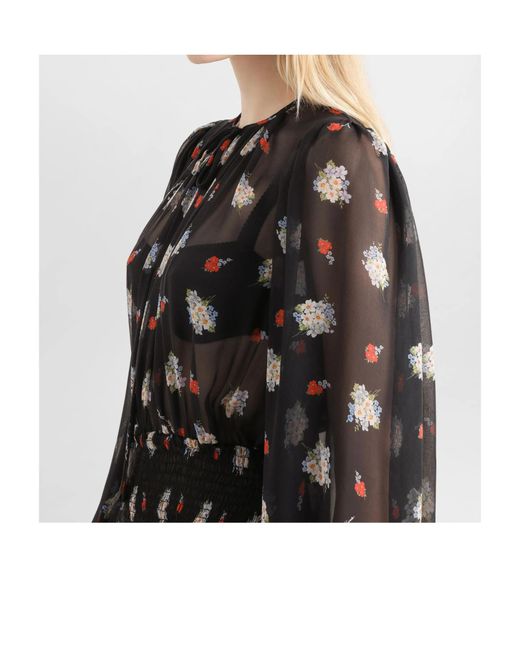 Dolce & Gabbana Black Floral Midi Dress