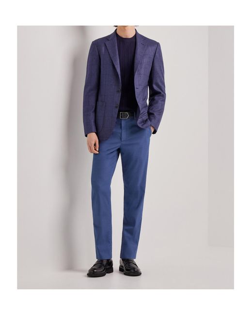 Canali Blue Marine Regular Fit Chino Pants for men