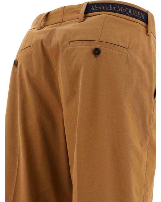 McQueen Brown Straight-Leg Trousers for men