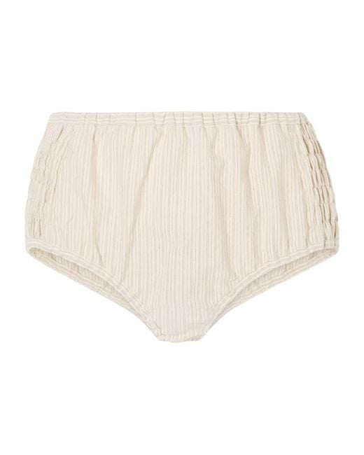 Dries Van Noten Natural Pleated Striped Shorts