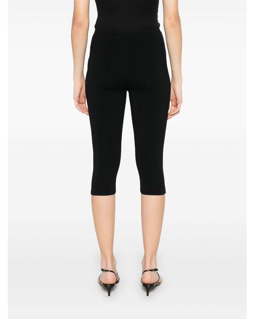 Totême  Black Compact Knit Capri Trousers