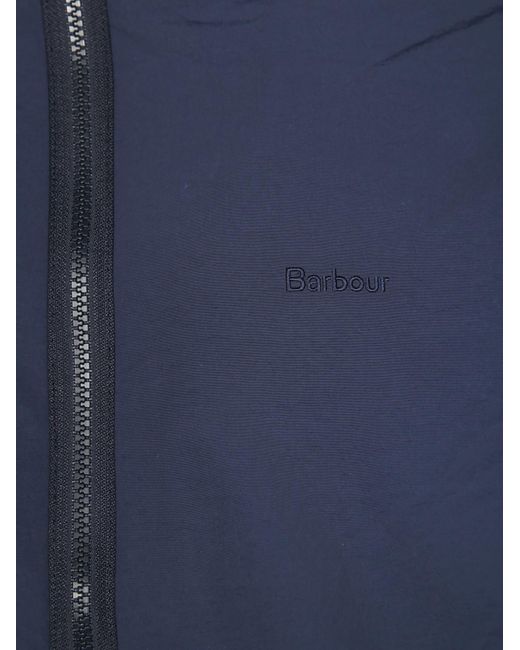 Barbour Blue Logo Embroidered Reversible Fleece Jacket for men