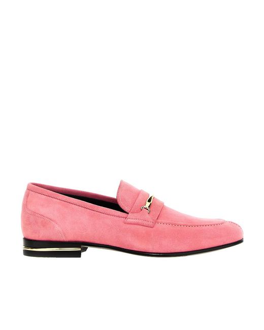 Bally Pink Suisse Suede Loafers for men