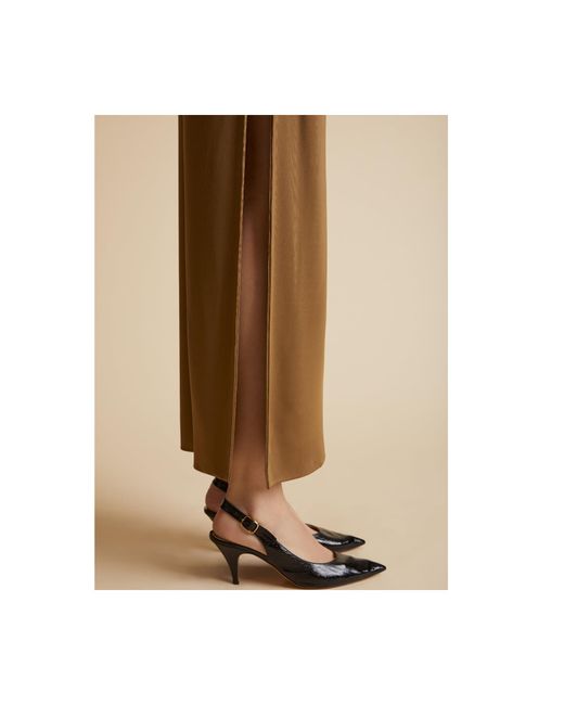 Khaite Brown Junet Draped Maxi Dress