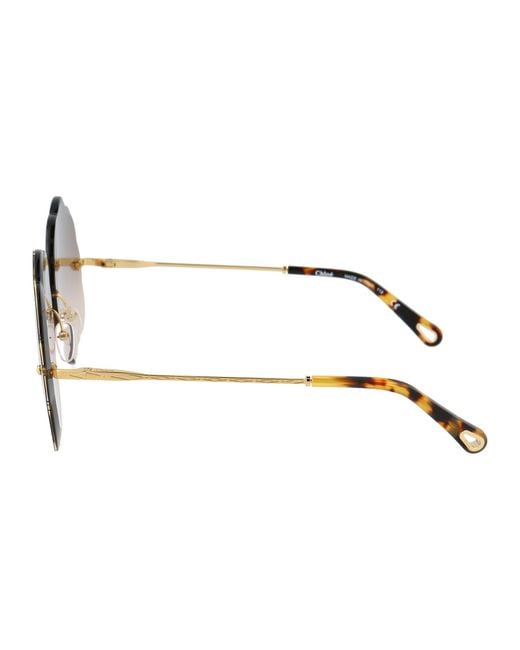 Chloé Multicolor Rosie Scalloped Round-Frame Sunglasses
