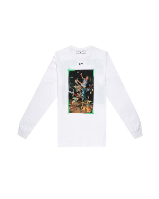 Off-White c/o Virgil Abloh Green Graphic-Print Cotton T-Shirt for men
