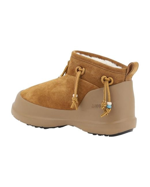 Moon Boot Brown Luna Round Toe Ankle Boots