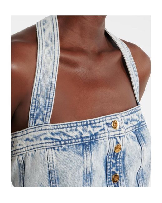 Patou Blue Halterneck Denim Minidress