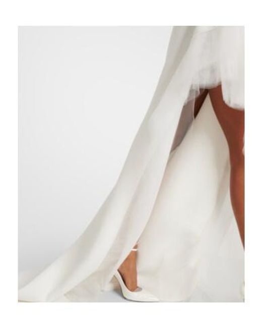 Maticevski White Bridal Epitome Tulle-Trimmed Crepe Gown