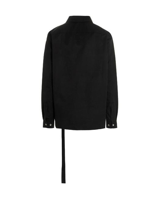 Rick Owens Black Long Sleeve Shirt for men