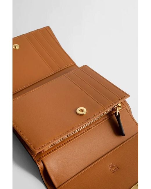 MCM Brown Logo Printed Wallet