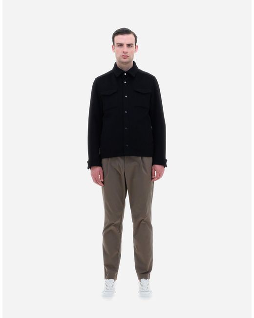 Herno Black Buttoned Shirt Jacket for men