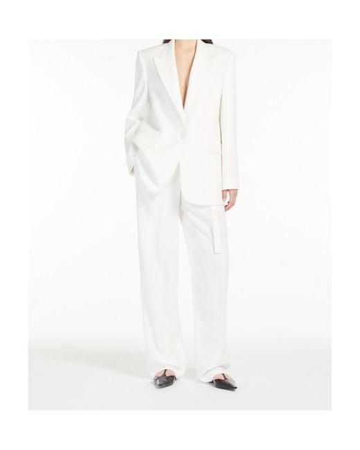 Max Mara White Studio Neottia Belted Wide Leg Trousers