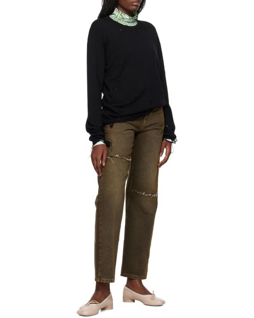 MM6 by Maison Margiela Gray Straight-Leg Ripped Denim Jeans for men