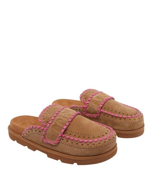 Mou Brown Bio Perforated Mules