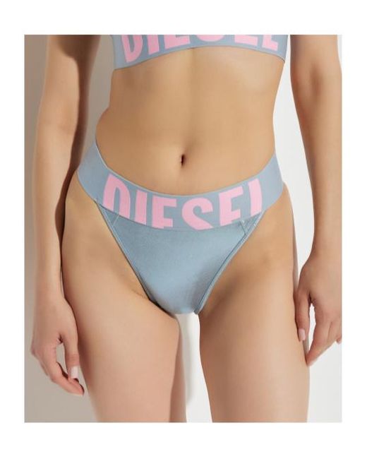 DIESEL Blue Lolita-D-Pop Metallic Bikini Bottom