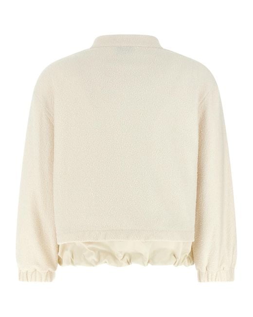 Moncler Natural Boucle Zip-Up Cardigan