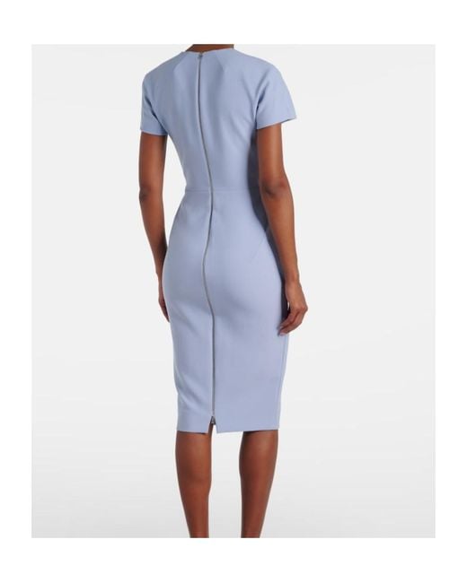 Victoria Beckham Blue Short Sleeve Dress