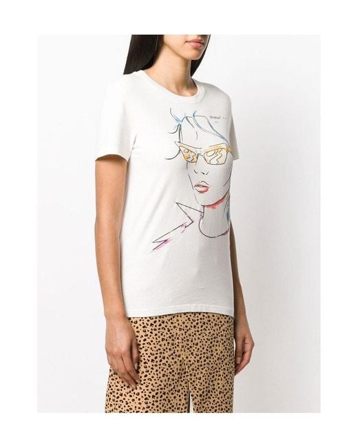 Off-White c/o Virgil Abloh White Logo Character Printed T-Shirt
