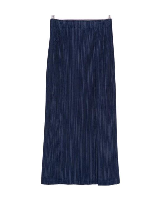Pleats Please Issey Miyake Blue Pleats Please Issey Miyake Thicker Bottoms 1 Pleated Skirt
