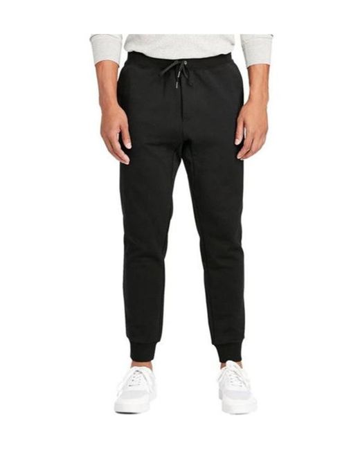 Polo Ralph Lauren Black Cuffed Logo Tech Jogging Bottoms for men