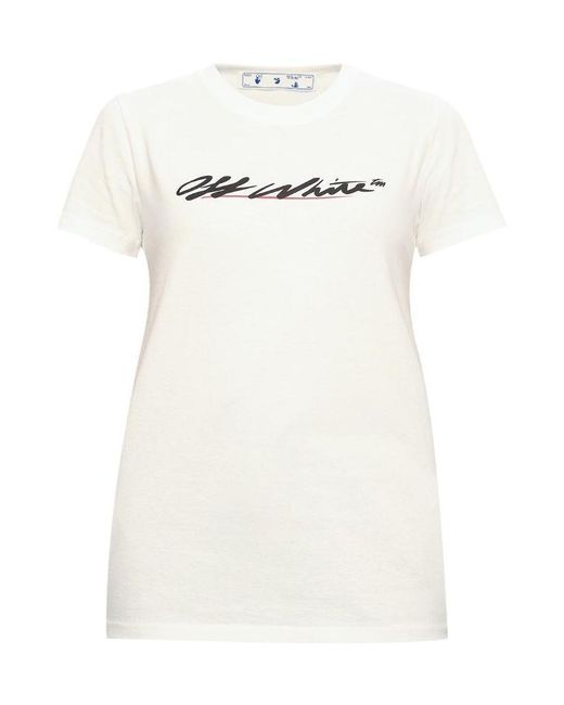 Off-White c/o Virgil Abloh White Logo-Print T-Shirt