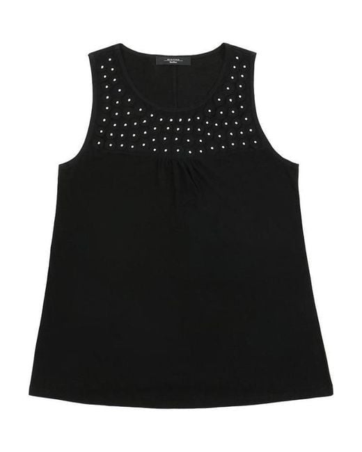 Weekend by Maxmara Black Round-Necked Sleeveless Dress