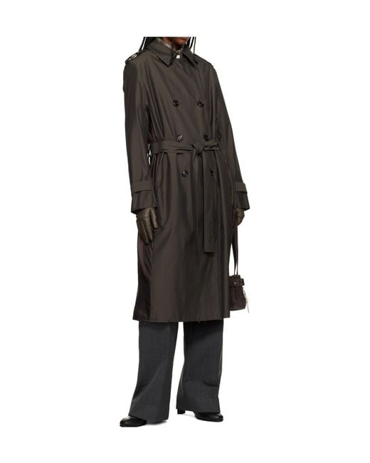 Our Legacy Black Origami Wool Blend Trench Coat With Turn-Down Collar
