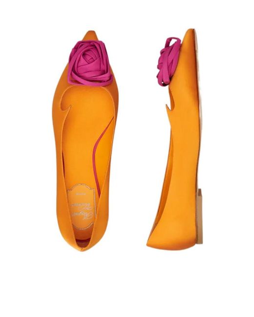 Roger Vivier Orange Rose Vivier Ballerinas