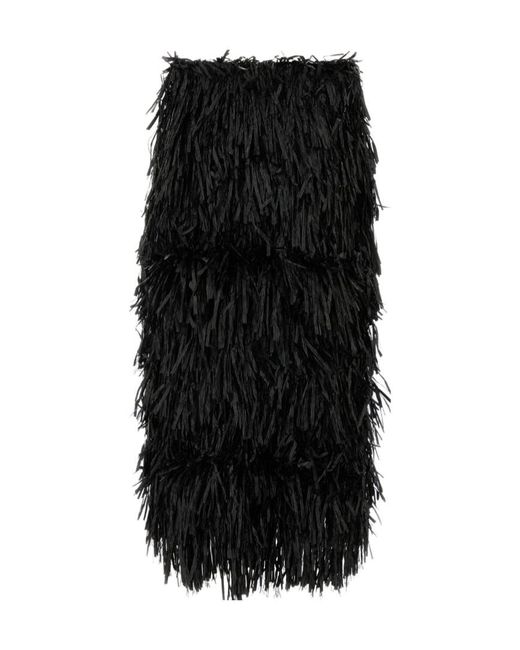 Co. Black Textured Fringe Skirt