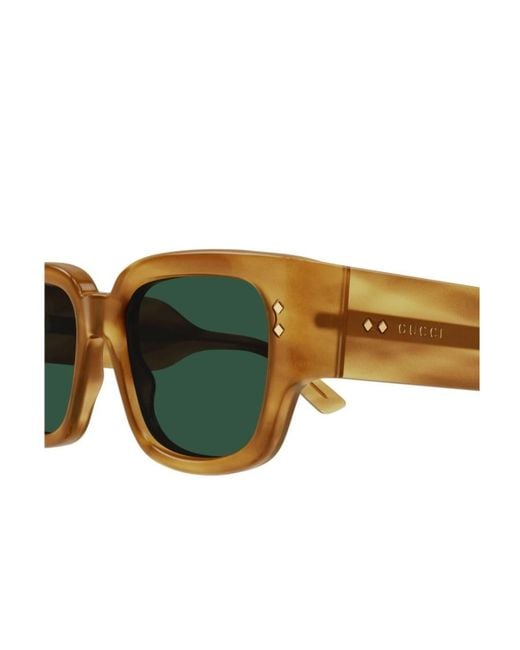 Gucci Green Eyewear Square Frame Sunglasses for men