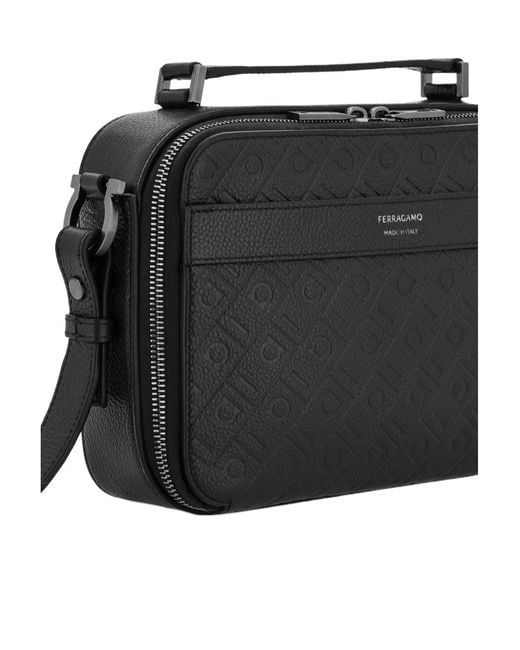 Ferragamo Black Ferragamo Monogram Shoulder Bag for men