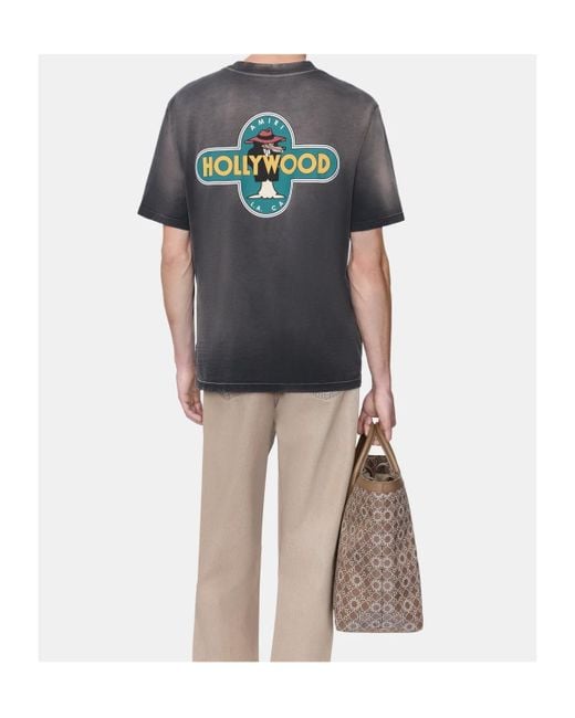 Amiri Gray Hollywood Wolf T-Shirt for men