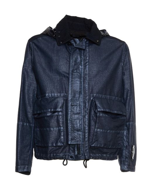 C P Company Blue Rafia Mille Jacket for men